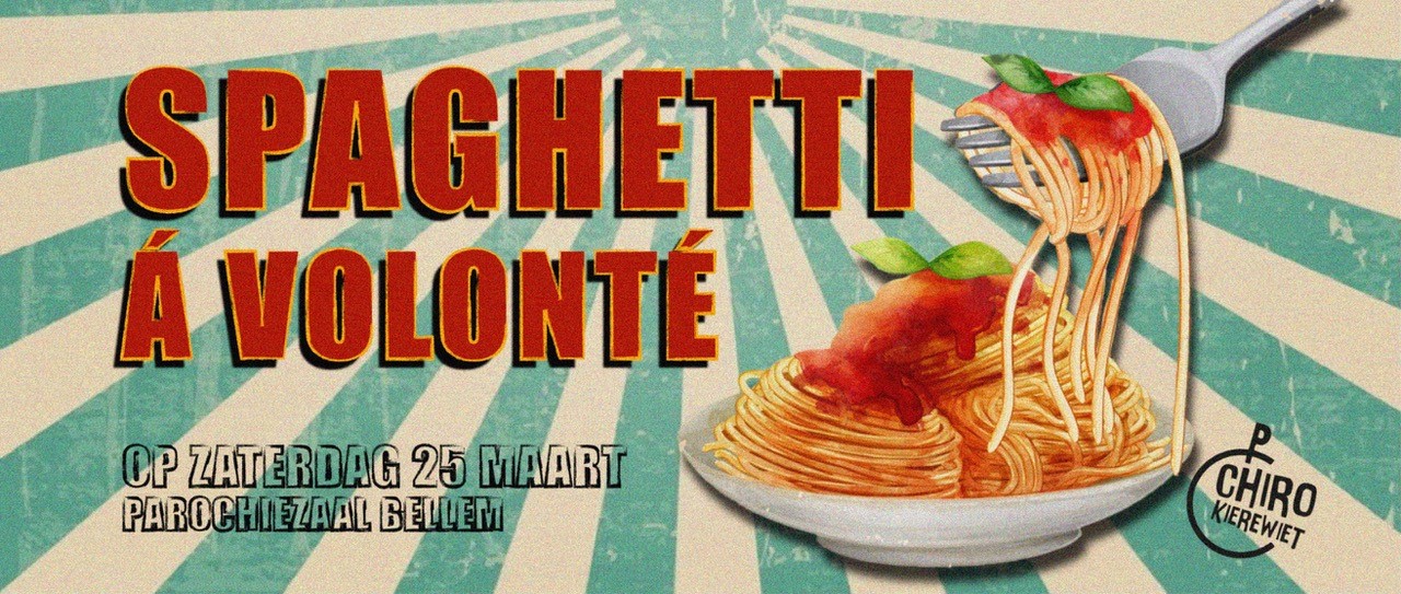 Featured image for “Chiro Kierewiet serveert spaghetti op 25/03”
